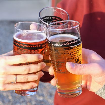 Three glasses of beer 
