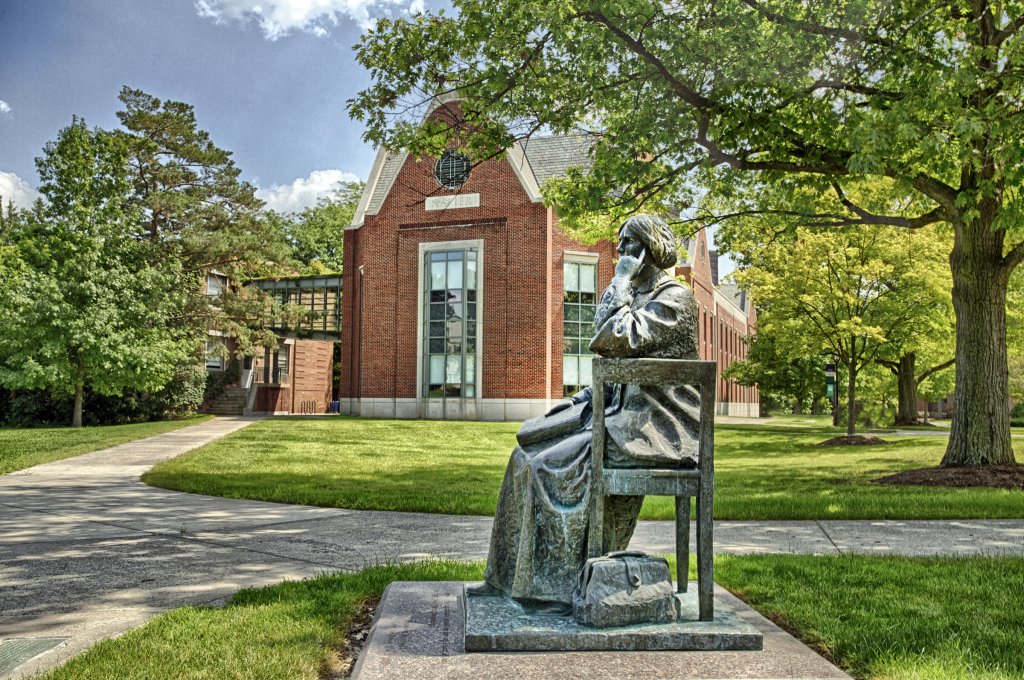 Statue of Elizabeth Blackwell first woman to receive a medical degree in the United States. 